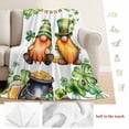 thumbnail image 5 of St. Patrick's Day Blanket Soft Cozy Warm Throw Blanket for Couch, Plush Fuzzy Flannel Fleece Blankets for Sofa, Green Gnomes Lucky Shamrocks Flags Bed Blankets Lightweight Gifts for Women, 40"x60", 5 of 9