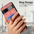 thumbnail image 4 of Allytech for Google Pixel 7 2 in 1 Detachable Wallet Case, Retro PU Leather Ring Kickstand Card Slots Case for Women Men, Strong Magnetic Shockproof Slim Case for Google Pixel 7 - Pink, 4 of 10