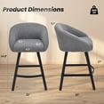 thumbnail image 5 of STARY Bar Stools Set of 2,Upholstered Bar Stool with Back, 27 inch Height Counter Height Barstools for Home Kitchen Island, 5 of 6