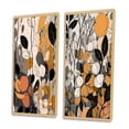 thumbnail image 3 of Designart "Terracotta Retro Wildflowers Illustration I" Abstract Botanicals Framed Wall Art Set Of 2 - Modern Brown Framed Canvas Set For Living Room Decor, 3 of 6