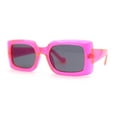 thumbnail image 2 of Mod Rectangle Minimal Pop Color Womens Sunglasses Pink Solid Black, 2 of 4
