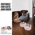 thumbnail image 2 of Comedero doble de acero inoxidable para mascotas, antideslizante, con base de plástico para perros y gatos pequeños y grandes., 2 of 5
