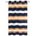 thumbnail image 2 of nqOlkjepod Outdoor Curtains for Patio Waterproof, Orange Navy Blue Striped Outdoor Privacy Panels Grommet, Minimalist Farmhouse Lines Blackout Outside Curtains for Porch/Cabana 54"x84", 1 Panel, 2 of 8