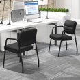 thumbnail image 3 of Costway Chaise de Salle d'Attente Sans Roues Ensemble de 2 avec Accoudoirs Intégrés pour Réception, 3 of 6