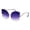 Gold Purple, variant on Womens Swan Wing Metal Rim Drop Temple Retro Fashion Sunglasses Silver Smoke