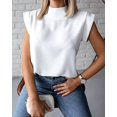 thumbnail image 2 of Wangsaura Femmes Debout Pull Col, Manches Courtes Couleur Unie / T-shirt Imprimé, 2 of 9