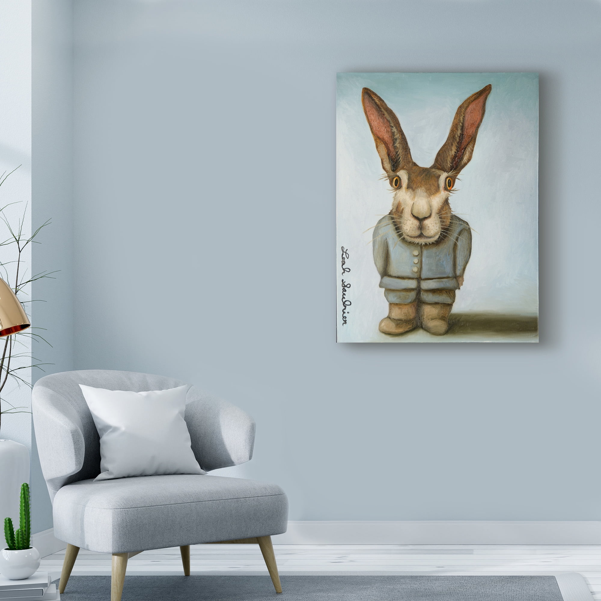 Trademark Fine Art 'Jack The Rabbit' Canvas Art by Leah Saulnier