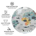 thumbnail image 4 of Balery 6 Pcs The World Map With Cartoon Animalsleather Coasters Set, Drink Table Cup Coasters For Living Room Kitchen Coffee Decor, 4 of 9
