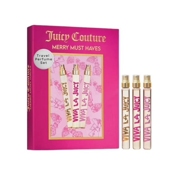 Juicy Couture Viva La Juicy 3 Piece Fragrance Gift Set, Travel Coffret Set, 0.33 fl. oz