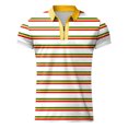 thumbnail image 3 of Men's Zipper Shirt Rainbow Stripe Short Sleeve T Shirt Top Soft Comfortable, Occasion Polyester/Spandex, Hand Wash Cold, 3 of 4