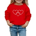 thumbnail image 4 of VNKIDY Girls Kids Valentine's Day Sweatshirt With Heart Pattern Long Sleeve Crewneck Loose Fit Athletic Pullover For Holiday Casual Daily Outdoor Wear Fashionable Tee, 4 of 4