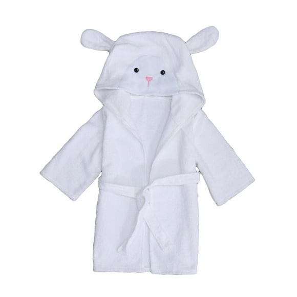 Albornoz de felpa unisex con capucha de algodón para bebé, talla M (oveja), para 2-3 años