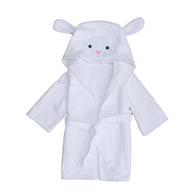Albornoz de felpa unisex con capucha de algodón para bebé, talla M (oveja), para 2-3 años