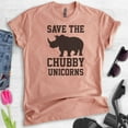 thumbnail image 2 of Save The Chubby Unicorns T-shirt, Unisex Women's Men's Shirt, Funny Unicorn T-shirt, Rhinoceros Tee, Heather Sunset, Medium, 2 of 6
