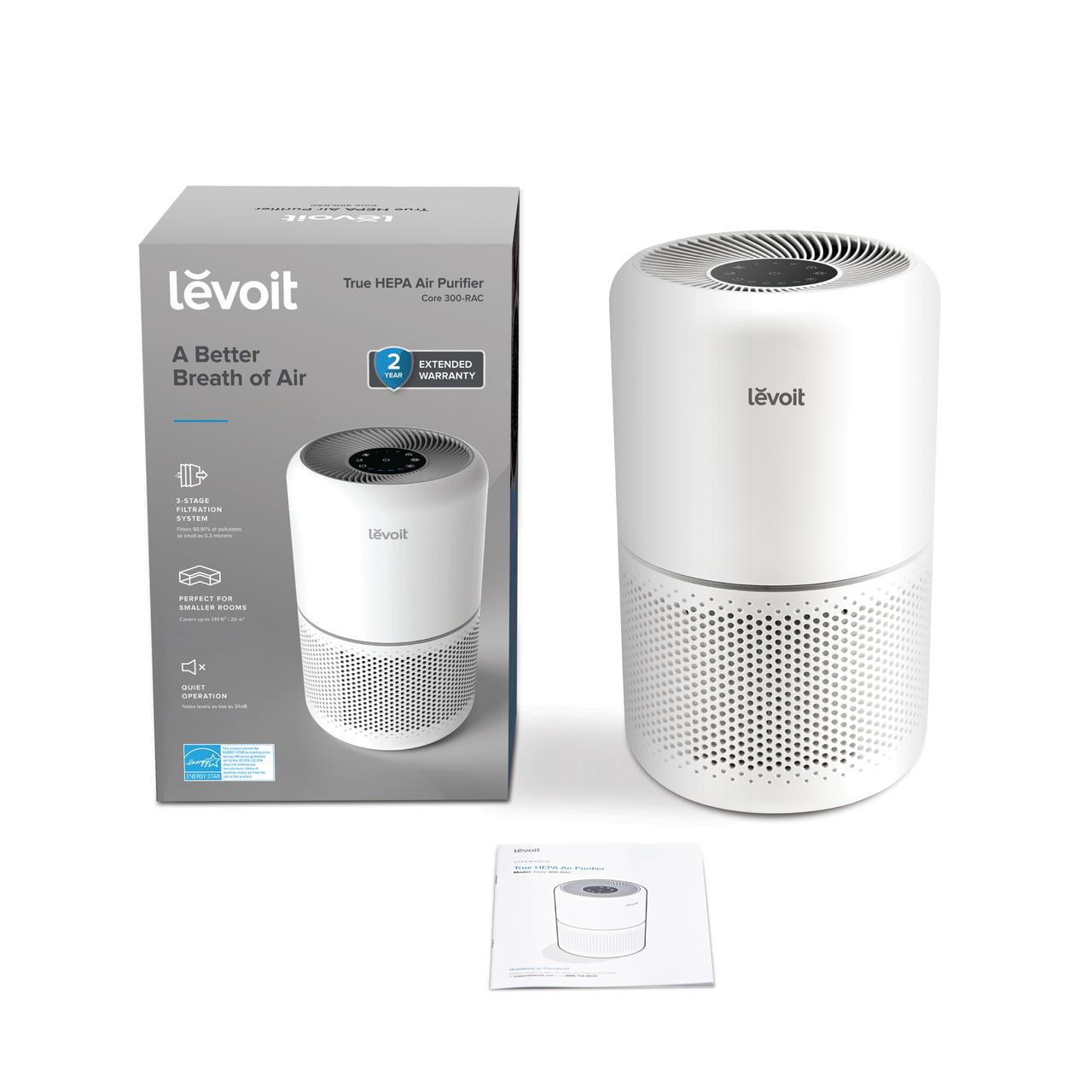 Levoit 4-Speed White True HEPA Air Purifier ENERGY STAR (Covers: 290-sq ft)  in the Air Purifiers department at