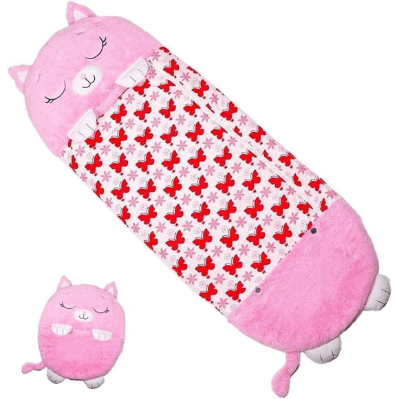 Kids Sleeping Bag with Pillow, 2-in-1 Foldable Animal Sleeping Bag, Cute Soft and Comfortable All Seasons Sleeping Bag 54*20inch