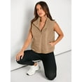 thumbnail image 3 of Puffer Vest Women Sleeveless Winter Cropped Outerwear Warm Puffer Lightweight Stand-up Collar Down with Pockets, 3 of 12