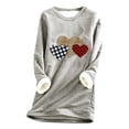 thumbnail image 2 of DailyTrove Women's Long Sleeve Heart Print Tunic Dress - Patterned, Casual Style, Fall & Weekend Wear,White, 2 of 3