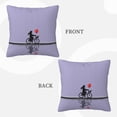 thumbnail image 3 of LNWH Decorative Pillow Covers, Woman Bicycle Square Sofa Decorative Knit Pillow Case, 12"x12", 3 of 8