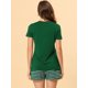 thumbnail image 3 of Pijama para mujer Cheibear Conjunto de 2 piezas Cuello en V Verde medio, 3 of 5