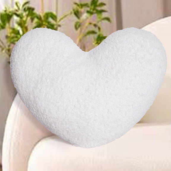 JingChun Heart Shaped Pillows, Love Throw Pillows, Cute Sherpa Heart Decor, Small Fluffy Pillows, Women Girls Living Bedroom Valentine's Day Home Decoration 9x8 Inch