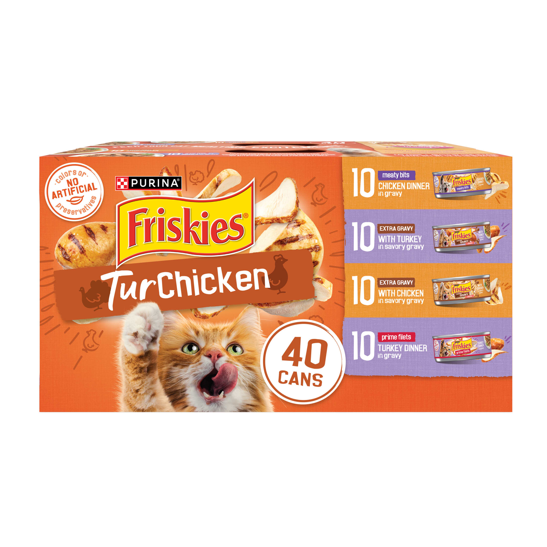 Purina Friskies Turchicken Gravy, Soft Variety Pack, Wet Cat Food, 5.5 oz Cans