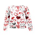 thumbnail image 2 of PENGXIANG Femmes Saint-Valentin Pull-Over Sweat-Shirts Coeur Lettre Imprimé Manches Longues Col Rond Tops Blanc Rose Coeur L, 2 of 4