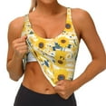 thumbnail image 2 of Sikiie Striped Sunflower Daisy Print Strappy Sports Bra for Women Padded Push Up Sports Bra Athletic Running Sports Bra Workout Bra Yoga Bra, 2 of 5