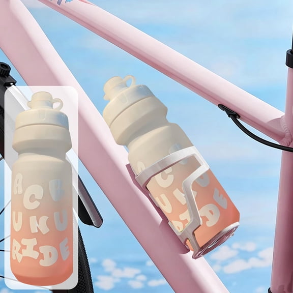 Gumesh Bike Water Bottle 23oz Cycling Squeeze Water Bottle BPA Free Leakproof Easy-Squeeze Sports Bottle for Bicycle Gym Camping Hiking (Pink)