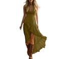 thumbnail image 3 of Tqcoqu Summer Dresses for Women 2026 Dressy Casual Deep V Neck Tank Dress Elegant Flowy Ruffle Sleeveless Sundresses,Army Green Women's S-XXXL, 3 of 7