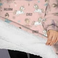 thumbnail image 3 of Oversized Wearable Blanket Hoodie,Ballerina Unicorn Princess Pattern Sherpa Blanket Hoodie with Super Pockets,Super Warm Fuzzy Pullover for Women & Men, 3 of 6