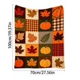 thumbnail image 2 of Fall Throw Blanket, Patchwork Autumn Leaves Pumpkin Buffalo Plaid Squares Print Soft Flannel Fleece Blanket, Warm Cozy Fall Blanket for Couch Bed Sofa, Thanksgiving Gift, 2 of 3