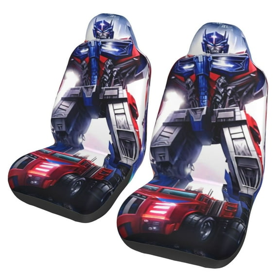 Transformers Car Seat Covers 2 Pack Cartoon Print Front Seat Covers Interior Accessory Universal Vehicle Seat Protector Fit for Car Auto Truck Van SUV Sedan