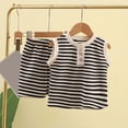 thumbnail image 2 of Gubotare Baby Girl Summer Clothes Toddler Baby Girl Clothes Summer Outfits Ruffle Sleeveless Shirt Kid Short Set for Girl 6 9 12 18 24 Months 2T 3T 4T 5T (Black,3-4 Years), 2 of 4