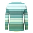 thumbnail image 5 of Birdeem Hauts pour Femmes Manches Longues Mode Décontractée Dégradé Rayé Imprimé Chandail en Molleton Manches Longues Col Rond Hauts pour Femmes, 5 of 5