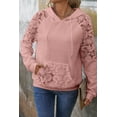thumbnail image 7 of Women's Pink Lace Patchwork Waffle Hoodie – Casual Daily Wear [ZhiHiMeRi] | XL, 7 of 7