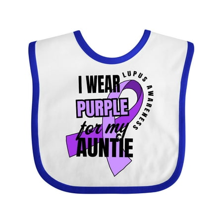 

Inktastic I Wear Purple for My Auntie Lupus Awareness Gift Baby Boy or Baby Girl Bib