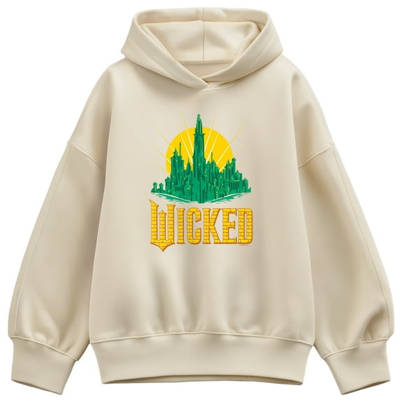 Wicked - Emerald City - Ladies Oversized Fleece Hoodie Sweatshirt