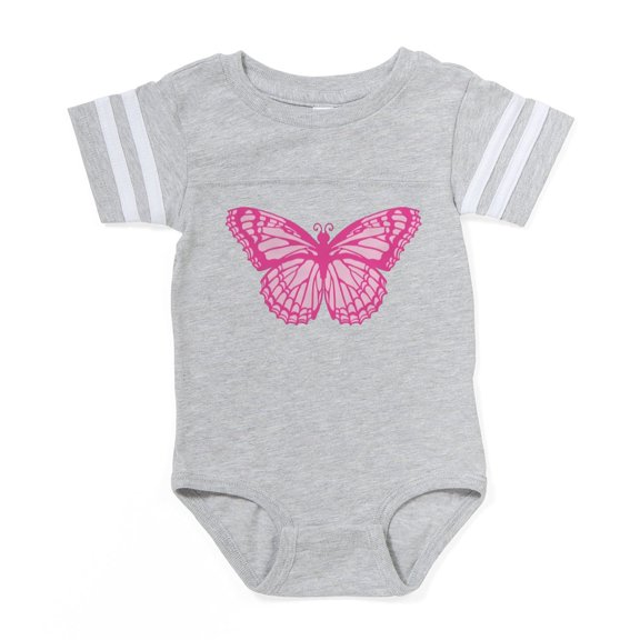 CafePress - Butterfly Pink - Cute Infant Baby Football Bodysuit