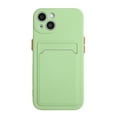 thumbnail image 2 of Allytech Case Compatible with iPhone 15, [Card Holder] [Soft TPU] [Ultra Slim & Lightweight] Shockproof Anti-Fingerprint Case for iPhone 15 - Green, 2 of 7