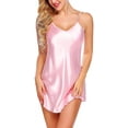 thumbnail image 6 of Women Sleepwear Satin Nightgown Mini Slip Chemise Short Nightwear Pink XXL, 6 of 7