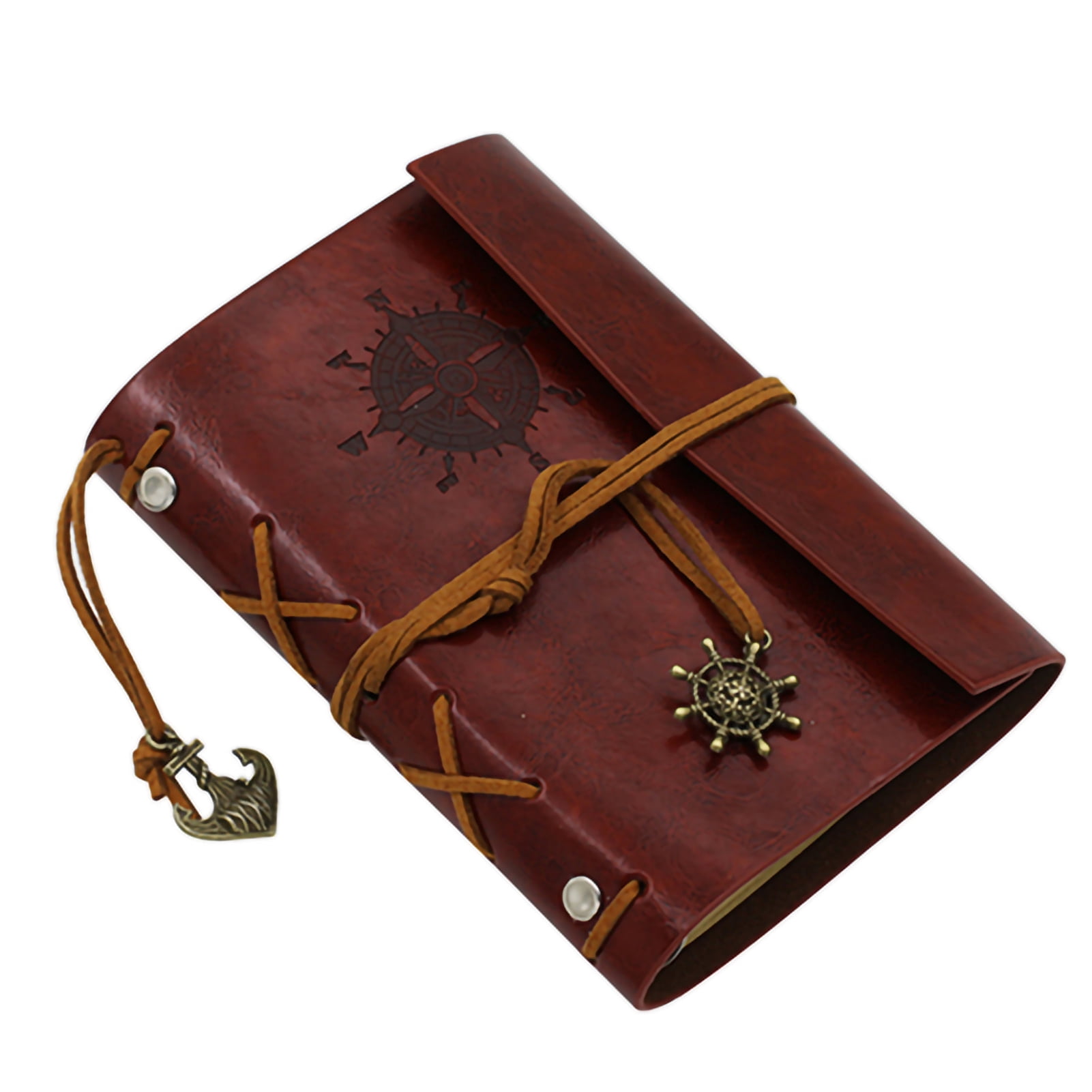 Yesbay Retro Anchor Faux Leather Cover Notebook Journal Diary Blank String Nautical,Notebook-Dark Green