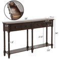 thumbnail image 4 of P PURLOVE Retro Console Table Sofa Table for Entryway with Drawers and Shelf Living Room Table (Espresso), 4 of 4