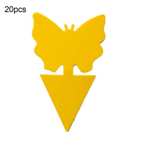 Trayknick 20Pcs Flying Gnat Catcher Insect Dual Sided Yellow Sticky Trap Indoor Outdoor