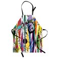 thumbnail image 1 of Urban Graffiti Apron, Bulls Eye Detailed Splashed Paint Design on Abstract Rhombus Pattern, Unisex Kitchen Bib with Adjustable Neck for Cooking Gardening, Adult Size, Multicolor, by Ambesonne, 1 of 4