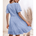 thumbnail image 7 of Weardear Womens Dresses Casual Vacation Beach Dresses for Women V Neck Smocked Short Sleeve Ruffle Hem Mini Dresses Flowy Summer Dresses, 7 of 7