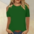 thumbnail image 2 of Inverlee Blouses Women Dressy Casual Cold Shoulder Short Sleeve Tops Cute Loose Fit Solid Color Shirts Flowy Vacation Tunic Top, 2 of 7