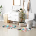 thumbnail image 6 of Yayeee Bath Rugs for Bathroom Floor Set of 2 Non Slip Fluffy Soft Absorbent Mat, Colorful Checkered Pattern, 6 of 7