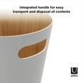 thumbnail image 6 of Umbra 2 gal Woodrow Wood Open Top Bathroom, Bedroom, Office Trash Can, Grey, 6 of 16