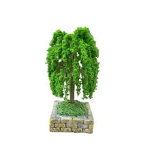 Dollhouse Artificial Trees, Lightweight Miniature Model Trees for Making Craft Projects and Micro Landscape Scenery, Green, 2.56Inches
